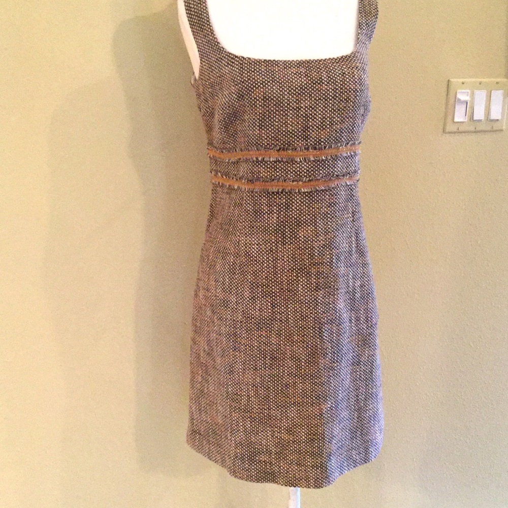 RED VALENTINO COGNAC TWEED DRESS